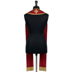Back view of the Roman-style stole showing a ringed Celtic-style cross embroidered on the red neck yoke.