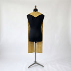 Back view of the Gold Poinsettia Christmas Stole in plain brocade with a pointed collar shape