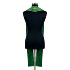 Back view of the Green Tree of Life Stole in plain satin-faced cloth with a small gold outline cross