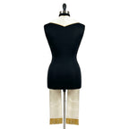 Back view of the Ivory Corpus Christi Stole in plain satin-faced cloth with gold edge piping and fringe