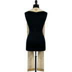 Back view of the Ivory and Gold Chalice Wheat Stole, showing the plain ivory reverse and small gold neckline cross.