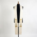 Ivory Nativity Clergy Stole shown front on with both panels' star, lily and manger embroidery visible