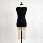 Back view of the Ivory Nativity Clergy Stole showing the plain damask reverse and deep V neckline