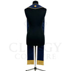 Back view of the Navy Star of Bethlehem Clergy Stole showing the single gold star at the neck point