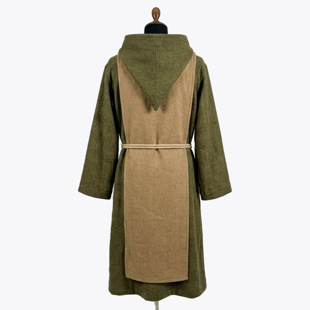 Back view of the olive habit showing the camel scapular panel continuing down the centre back