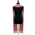 Back view of the rose stole showing a small gold leaf and cross motif at the centre back neck.