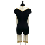Back view of the Saint Michael stole showing the plain ivory neck yoke and gold-edged panels.