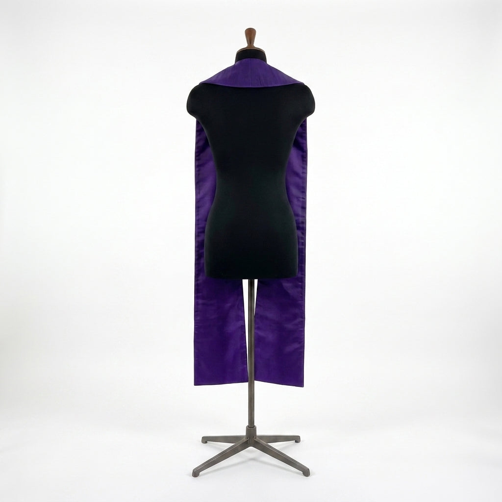 Back view of the Violet Jesse Tree Clergy Stole showing the plain unembroidered purple reverse