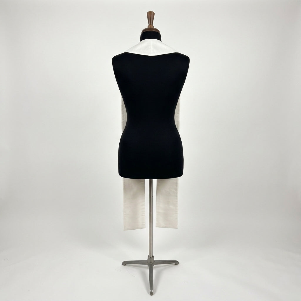 Back view of the White Easter Resurrection Stole, showing the plain white reverse with no embroidery.