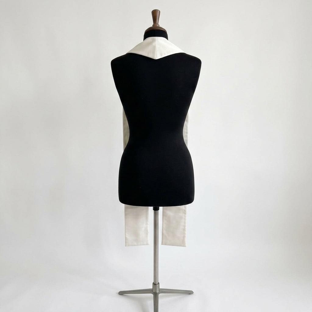 Back view of the White and Gold Epiphany Stole, showing the plain white reverse with no embroidery.